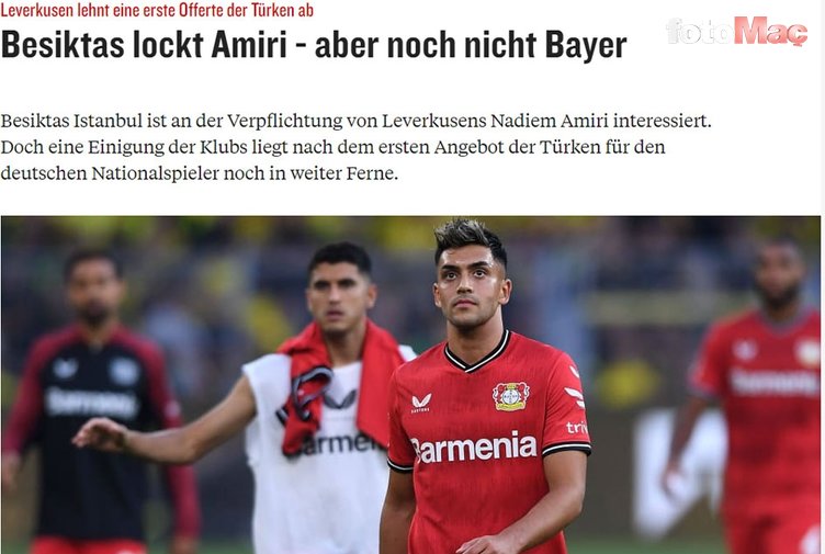 BEŞİKTAŞ TRANSFER HABERLERİ - Bayer Leverkusen'den Kartal'a transfer yanıtı! Nadiem Amiri...