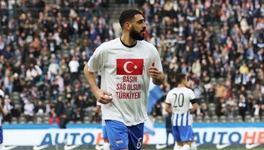 Tolga Ciğerci ısınmaya "Başın sağ olsun Türkiye" tişörtüyle çıktı