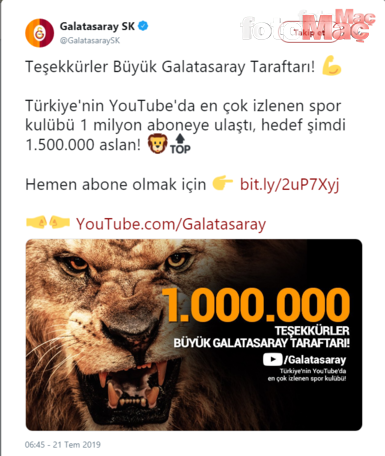 Galatasaray’dan Fenerbahçe’ye Muriç ve Youtube misillemesi!