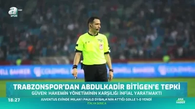 >Trabzonspor'dan hakem tepkisi
