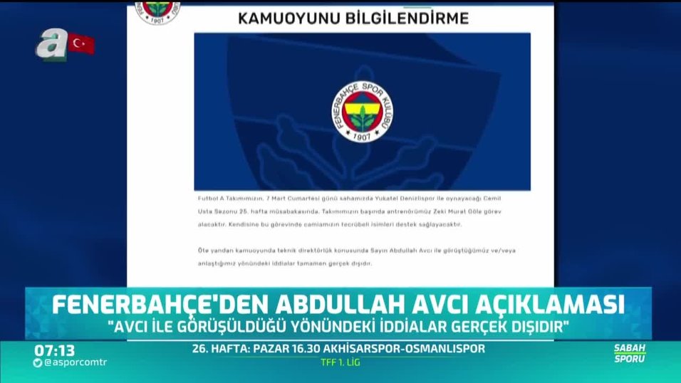 Fenerbahce Den Abdullah Avci Aciklamasi Videosunu Izle Fotomac Tv