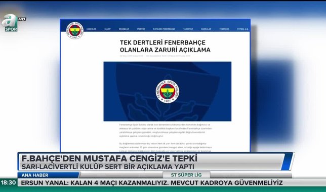 Fenerbahçe'den Mustafa Cengiz'e tepki