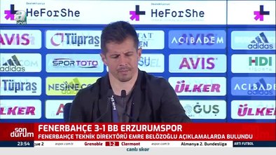 Fenerbahçe Erzurumspor maçı sonrası Emre Belözoğlu konuştu: Serdar Aziz...