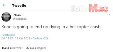 Kobe Bryant’ın helikopter kazasında öleceğini yıllar önce tweet atmıştı! Gerçek ortaya çıktı
