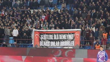Trabzonspor taraftarları şehitlerimiz için pankart açtı