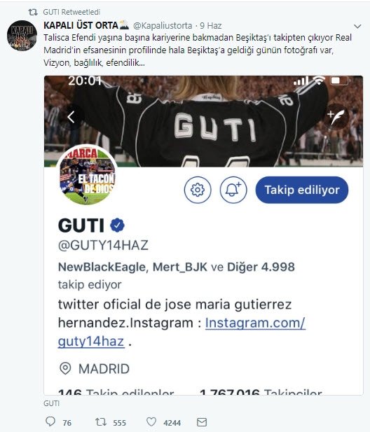 Guti Den Imali Tweet Son Dakika Besiktas Haberleri Fotomac