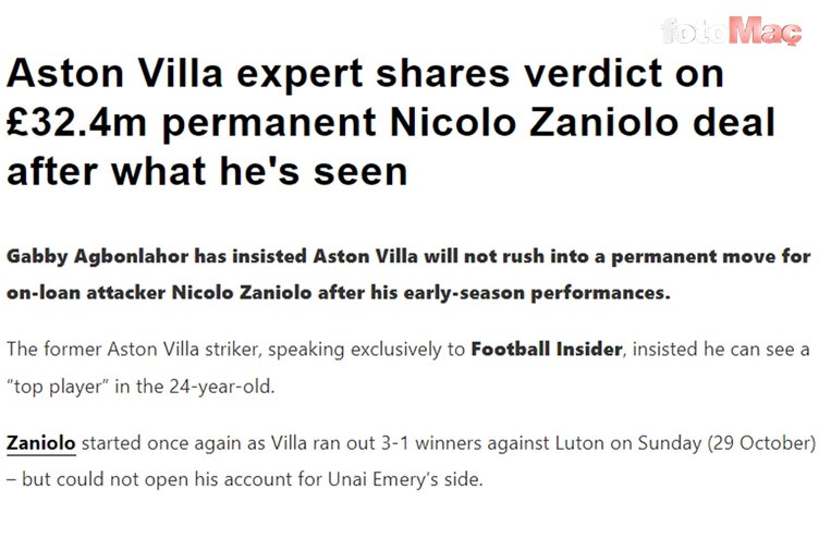 Zaniolo için flaş açıklama! Aston Villa'da kalacak mı?
