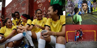 Brezilya sokaklarında futbol
