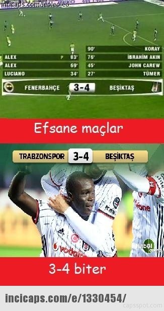 Trabzonspor - Beşiktaş maçı capsleri!