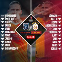 <p><strong><a href="https://www.fotomac.com.tr/canli-skor/istanbul_basaksehir_fk-galatasaray-maci-61720554" target="_blank"><span style="color:#FF0000"><span style="background-color:#FFFF99">Başakşehir - Galatasaray maçını canlı takip etmek için tıklayın...</span></span></a></strong></p>
<p>Başakşehir, Trendyol Süper Lig'in 9. haftasında Galatasaray'ı konuk ediyor. Atilla Karaoğlan'ın düdük çaldığı Başakşehir - Galatasaray maçını haberimizden canlı olarak takip edebilirsiniz...</p>
<p><a href="http://www.fotomac.com.tr/canli-skor/istanbul_basaksehir_fk-galatasaray-maci-61720554" target="_blank"><img alt="" data-pimg="https://iaftm.tmgrup.com.tr/a31a63/0/0/0/0/800/153?u=https://iftm.tmgrup.com.tr/2025/09/14/kayserispor-goztepe-canli-zecorner-kayserispor-goztepe-maci-canli-anlatim-1757833847892.gif&mw=1366" src="https://iaftm.tmgrup.com.tr/df9946/0/0/0/0/800/153?u=https://iftm.tmgrup.com.tr/2025/09/14/kayserispor-goztepe-canli-zecorner-kayserispor-goztepe-maci-canli-anlatim-1757833847892.gif"></a></p>
<p><strong><span style="background-color:#FFFF00">BAŞAKŞEHİR - GALATASARAY MAÇI NE ZAMAN, SAAT KAÇTA, HANGİ KANALDA?</span></strong></p>
<p>Başakşehir - Galatasaray maçı <strong><span style="color:#FFFFFF"><span style="background-color:#FF0000">18 Ekim Perşembe günü saat 20.00'de</span></span></strong> başladı. Karşılaşma <strong><span style="color:#FFFFFF"><span style="background-color:#FF0000">beIN Sports 1</span></span></strong> ekranlarından canlı yayınlanıyor.</p>
<p>Başakşehir ile Galatasaray arasında oynanan karşılaşmayı Atilla Karaoğlan yönetiyor. Karaoğlan'ın yardımcılıklarını Mehmet Emin Tuğral ile Bersan Duran yapıyor. Maçın 4. hakemi de Batuhan Kolak.</p>
<p><strong><span style="background-color:#FFFF00">BAŞAKŞEHİR - GALATASARAY MAÇI 11'LERİ</span></strong></p>
<p><strong>Başakşehir: </strong>Muhammed, Ömer Ali, Duarte, Opoku, Operi, Kaluzinski, Deniz, Crespo, Kemen, Harit, Shomurodov<br>
<strong>Galatasaray: </strong>Uğurcan, Sallai, Kaan, Abdülkerim, Eren, Torreira, İlkay, Sane, Sara, Barış, Icardi</p>
<p> </p>
<p><strong>KAAN AYHAN BU SEZON İLK KEZ 11'DE</strong></p>
<p>Galatasaray'ın tecrübeli futbolcularından Kaan Ayhan, bu sezon ilk kez bir maça ilk 11'de başladı.</p>
<p>Birden fazla mevkide oynayabildiği için sarı-kırmızılı teknik ekibin elini rahatlatan Kaan, bu sezon 5'i Süper Lig'de, 1'i ise UEFA Şampiyonlar Ligi'nde olmak üzere 6 müsabakada sonradan oyuna girdi.</p>
<p>Kırmızı kart cezalısı Davinson Sanchez'in yerine stoperde görev yapan Kaan Ayhan, bu sezon ilk kez bir maçın başlangıç kadrosunda kendisine yer buldu.</p>
<p> </p>
<p><strong>ICARDI VE SANE 2 MAÇ SONRA 11'E DÖNDÜ</strong></p>
<p>Galatasaray'ın Arjantinli yıldızı Mauro Icardi ile Alman yıldızı Leroy Sane, ikişer maçın ardından ilk 11'de forma giydi.</p>
<p>Sarı-kırmızılı ekibin UEFA Şampiyonlar Ligi'ndeki Liverpool ve Süper Lig'deki Beşiktaş maçlarına yedek soyunan iki futbolcu, Başakşehir mücadelesiyle başlangıç kadrosuna döndü.</p>
<p> </p>
<p><strong>OKAN BURUK MİLLİ TAKIMLARDAN DÖNEN BAZI OYUNCULARI DİNLENDİRDİ</strong></p>
<p>Galatasaray Teknik Direktörü Okan Buruk, hafta içinde Norveç temsilcisi Bodo-Glimt ile yapacağı UEFA Şampiyonlar Ligi maçını düşünerek milli takımlardan yorgun dönen bazı oyuncularını yedeğe çekti.</p>
<p>Buruk, Nijerya Milli Takımı'na giden ve Lesotho ile Benin maçlarında uzun süre sahada kalan Victor Osimhen ile Gabon Milli Takımı'nın Gambiya ve Burundi ile yaptığı 2 maça da ilk 11'de başlayan Mario Lemina'yı yedeğe çekti.</p>
<p>Tecrübeli teknik adam, sakatlığına rağmen Senegal Milli Takımı'nın Güney Sudan ile Moritanya maçlarına çağrılan ve uzun bir yolculuk yapan Ismail Jakobs'u da riske etmedi.</p>
<p>Sarı-kırmızılı takımın teknik direktörü, A Milli Takım'ın Gürcistan maçında 68 dakika sahada kalan Yunus Akgün'ü de dinlendirmeyi tercih etti.</p>
<p> </p>
<p><strong>BAŞAKŞEHİR'DEN FİLİSTİN'E DESTEK</strong></p>
<p>İstanbul Başakşehir Futbol Kulübü, İsrail'in soykırımı ve zulmüne maruz kalan Filistin'e destek verdi.</p>
<p>Turuncu-lacivertli kulüp, Galatasaray maçı için tüm stada Türk ve Filistin bayrakları dağıttı. Kulüp, kale arkasına enkazlar arasında sırtında Filistin bayrağı yer alan bir çocuk görseline yer verirken, "Bir sabah gelecek kardan aydınlık" ifadelerini kullandı. İngilizce bir pankartta ise "Birleşmiş sesler sessizliği sarsabilir, insanlığa karşı suçları durdurabilir." yazıldı.</p>
<p>Stat hoparlörlerinden Filistin ile ilgili marşlar çalınırken, futbolcular ısınmaya önünde "Özgür Filistin" yazılı tişörtlerle çıktı.</p>
<p>RAMS Başakşehir takımı, seremoni öncesinde de "Bir sabah gelecek kardan aydınlık" yazılı pankart taşıdı. Hakemler ve futbolcuların sahaya çıkışı sırasında Abdurrahim Karakoç'a ait olan ve Filistin'e atfedilen "Aydınlık" şiiri seslendirildi.</p>
<p>Turuncu-lacivertli taraftarlar, tribünde "Özgür Filistin" yazılı pankart açarken Galatasaray taraftarları, "Kahrolsun İsrail, Filistin'e özgürlük" diye slogan attı.</p>
<div class="ContentRelation ftm" data-close-button="true" relation-id="a623ec07-85de-4667-8d5f-a7ae140a765b" slave-id="b826a60c-4a83-4af5-9e12-adb2ba8ff685" template="76" title="basaksehirde-galatasaray-maci-oncesi-filistin-koreografisi" type="HABER">
<div class="news-similar blue">
<div class="pic-area"><a href="/galatasaray/2025/10/18/basaksehirde-galatasaray-maci-oncesi-filistin-koreografisi"><img src="https://iaftm.tmgrup.com.tr/7b26a7/176/105/0/503/1707/1523?u=https://iftm.tmgrup.com.tr/2025/10/18/basaksehirde-galatasaray-maci-oncesi-filistin-koreografisi-1760796342234.jpg" style="height:105px; width:176px"> </a></div>
<a class="news-title" href="/galatasaray/2025/10/18/basaksehirde-galatasaray-maci-oncesi-filistin-koreografisi"><span class="title-wrapper"> <span> Başakşehir'de Filistin koreografisi! </span> <span class="read-more"> <span href="/galatasaray/2025/10/18/basaksehirde-galatasaray-maci-oncesi-filistin-koreografisi"> Devamını Oku <i class="flatWeb flaticon-next"></i> </span> </span> </span> <span class="next-news"> <span href="/galatasaray/2025/10/18/basaksehirde-galatasaray-maci-oncesi-filistin-koreografisi"> BUNU DA OKU <i class="flatWeb flaticon-comment"></i> </span> </span> </a></div>
</div>
<div class="ContentRelation ftm" data-close-button="true" relation-id="05d5c7ed-e521-40c6-9860-3b33cc561cf4" slave-id="0ef7832d-23fd-4957-a679-97276cf2925a" template="76" title="rams-basaksehir-galatasaray-maci-oncesinde-filistin-icin-siir-okundu" type="HABER">
<div class="news-similar blue">
<div class="pic-area"><a href="/galatasaray/2025/10/18/rams-basaksehir-galatasaray-maci-oncesinde-filistin-icin-siir-okundu"><img src="https://iaftm.tmgrup.com.tr/068a54/176/105/0/56/800/534?u=https://iftm.tmgrup.com.tr/2025/10/18/rams-basaksehir-galatasaray-maci-oncesinde-filistin-icin-siir-okundu-1760808698438.jpeg" style="height:105px; width:176px"> </a></div>
<a class="news-title" href="/galatasaray/2025/10/18/rams-basaksehir-galatasaray-maci-oncesinde-filistin-icin-siir-okundu"><span class="title-wrapper"> <span> G.Saray maçı öncesinde Filistin için şiir okundu! </span> <span class="read-more"> <span href="/galatasaray/2025/10/18/rams-basaksehir-galatasaray-maci-oncesinde-filistin-icin-siir-okundu"> Devamını Oku <i class="flatWeb flaticon-next"></i> </span> </span> </span> <span class="next-news"> <span href="/galatasaray/2025/10/18/rams-basaksehir-galatasaray-maci-oncesinde-filistin-icin-siir-okundu"> BUNU DA OKU <i class="flatWeb flaticon-comment"></i> </span> </span> </a></div>
</div>
<p> </p>
<p><strong>BAŞAKŞEHİR'DE 3 DEĞİŞİKLİK</strong></p>
<p>RAMS Başakşehir'de teknik direktör Nuri Şahin, son oynadıkları maçın ilk 11'ine göre 3 değişiklik yaptı.</p>
<p>Turuncu-lacivertli takım, Başakşehir Fatih Terim Stadı'nda oynanan müsabakaya Muhammed Şengezer, Ömer Ali Şahiner, Leo Duarte, Jerome Opoku, Christopher Operi, Jakub Kaluzinski, Olivier Kemen, Miguel Crespo, Deniz Türüç, Amine Harit ve Eldor Shomurodov ilk 11'iyle çıktı.</p>
<p>Yedekler arasında Doğan Alemdar, Ousseynou Ba, Ömer Faruk Beyaz, Ivan Brnic, Umut Güneş, Berat Özdemir, Onur Bulut, Bertuğ Yıldırım, Festy Ebosele ve Nuno Da Costa yer aldı.</p>
<p>Teknik direktör Nuri Şahin, Süper Lig'in 8. haftasında Göztepe'ye deplasmanda 1-0 mağlup oldukları müsabakanın ilk 11'inde yer alan Ba, Da Costa ve Berat'ı yedeğe çekti. Şahin, bu isimlerin yerine Galatasaray karşısında Deniz, Kemen ve Duarte'yi görevlendirdi.</p>
<p>RAMS Başakşehir'in milli kalecisi Muhammed Şengezer, turuncu-lacivertli formayla tüm kulvarlarda 100. maçına çıktı.</p>
<p> </p>
<p><strong>LEO DUARTE 58 GÜN SONRA SAHADA</strong></p>
<p>Başakşehir'de sakatlığını atlatan Leo Duarte, 58 gün sonra formasına kavuştu.</p>
<p>Turuncu-lacivertli ekibin UEFA Konferans Ligi'nde Romanya temsilcisi Universitatea Craiova ile 21 Ağustos'ta oynadığı play-off eleme turu ilk maçında sakatlanan Duarte, yaklaşık 2 ay sonra sahaya çıktı.</p>
<p>Brezilyalı stoper, bu süreçte Süper Lig'de 6, UEFA Konferans Ligi'nde de bir karşılaşmada forma giyemedi.</p>