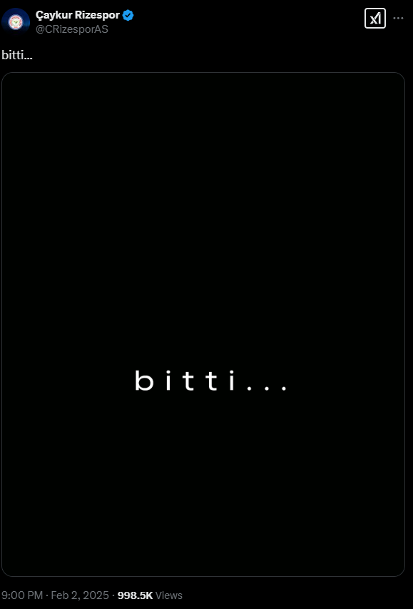 Çaykur Rizespor'un hakem tepkisi