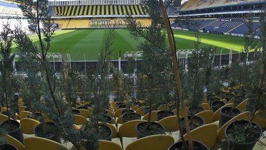 Son dakika spor haberleri: Fenerbahçe Gençlerbirliği maçında tribünlere ağaç fidanları koyuldu