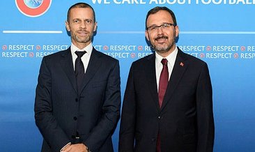 Kasapoğlu ve Özdemir'den UEFA Başkanı Caferin'e ziyaret