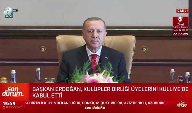 Başkan Recep Tayyip Erdoğan Kulüpler Birliği üyelerini kabul etti