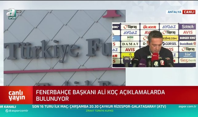 Fenerbahçe Başkanı Ali Koç: Türkiye Futbol Federasyonu bilgi sızdırıyor
