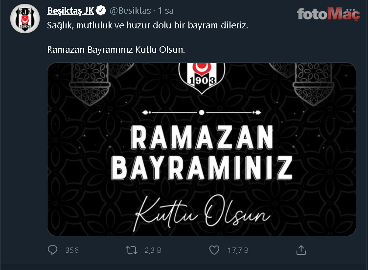 Son dakika spor haberleri: Süper Lig kulüpleri Ramazan Bayramı'nı kutladı! İşte o mesajlar