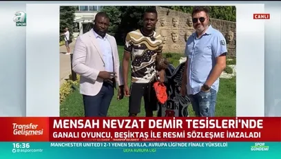 >Mensah Beşiktaş'a resmi imzayı attı