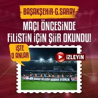 G.Saray maçı öncesinde Filistin için şiir okundu!