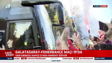 GALATASARAY FENERBAHÇE HABERLERİ - Galatasaray ve Fenerbahçe takım otobüsleri derbi öncesi stada doğru yola çıktı!