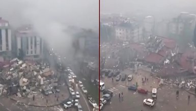 Kahramanmaraş'ın Trabzon Caddesi'nde yaşanan yıkımın görüntüleri