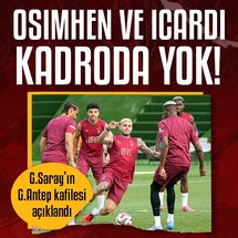 <p>Karşılaşma öncesinde bu kente hareket eden sarı-kırmızılı ekibin kafilesinde forvet oyuncuları Mauro Icardi, Victor Osimhen ve Alvaro Morata yer almadı. Ayrıca Derrick Köhn de kafileye dahil edilmedi.</p>

<p>Sarı-kırmızılı ekibin, Gaziantep FK kafilesi şöyle:</p>

<p>"Metehan Baltacı, İsmail Jakobs, Davinson Sanchez, Rolland Sallai, Gabriel Sara, Leroy Sane, Yunus Akgün, Eren Elmalı, Berkan Kutlu, Günay Güvenç, Ahmed Kutucu, Nicolo Zaniolo, Kaan Ayhan, Elias Jelert, Yusuf Demir, Lucas Torreira, Abdülkerim Bardakcı, Jankat Yılmaz, Barış Alper Yılmaz, Arda Ünyay, Mario Lemina."</p>

<p><img alt="" data-pimg="https://iaftm.tmgrup.com.tr/7abe5a/0/0/0/0/1080/1350?u=https://iftm.tmgrup.com.tr/2025/08/07/galatasarayin-kamp-kafilesi-aciklandi-1754572216619.jpg&amp;mw=1366" src="https://iaftm.tmgrup.com.tr/2cf041/0/0/0/0/1080/1350?u=https://iftm.tmgrup.com.tr/2025/08/07/galatasarayin-kamp-kafilesi-aciklandi-1754572216619.jpg&amp;mw=800" style="height:1000px; width:800px"></p>