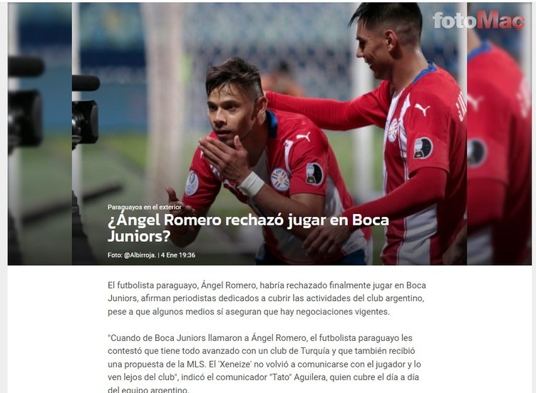 Fenerbahçe'den bedava transfer bombası! Angel Romero Boca Juniors'a gidiyor derken...