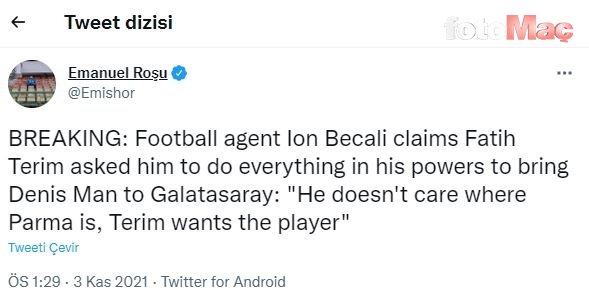 GALATASARAY TRANSFER HABERİ - Galatasaray'ın Dennis Man'ı istediği öne sürüldü! Fatih Terim...