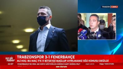 Fenerbahçe Başkanı Ali Koç'tan maç sonu açıklama: Trabzonspor'u tebrik ediyorum