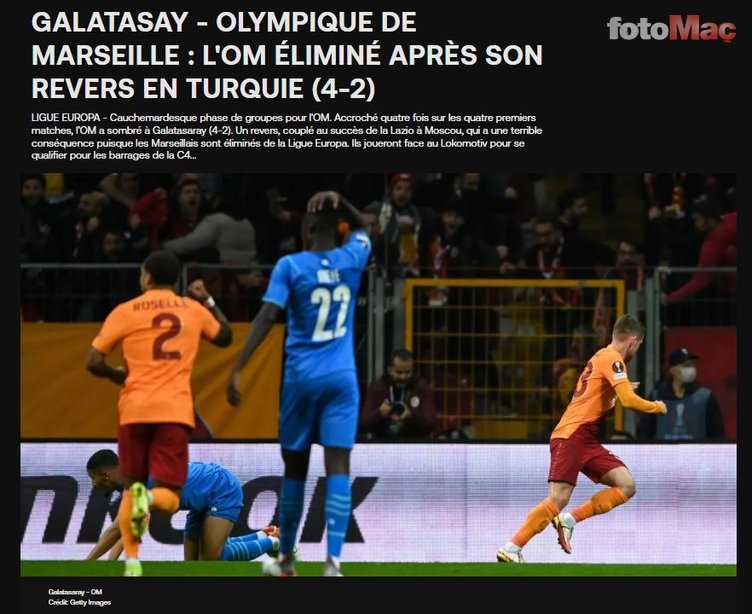 GALATASARAY HABERLERİ - Galatasaray-Marsilya maçı Fransa basınında manşetlerde!