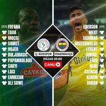 Çaykur Rizespor - Fenerbahçe maçı CANLI