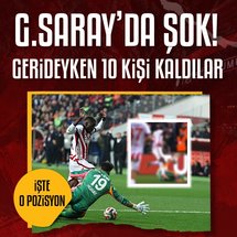 Galatasaray'da şok! Gerideyken 10 kişi kaldı