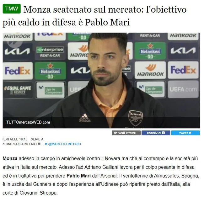 FENERBAHÇE TRANSFER HABERLERİ - Sarı lacivertlilere Pablo Mari transferinde Serie A'dan rakip çıktı! - 2