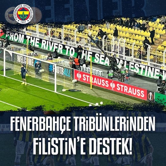 Fenerbahçe tribünlerinden Filistin’e destek!