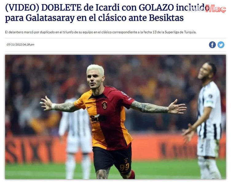 GALATASARAY HABERLERİ - Mauro Icardi'nin Beşiktaş'a attığı goller dünya basınında yankılandı!