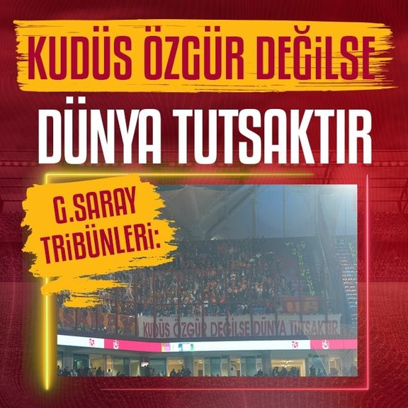Galatasaray tribünleri Filistin’i unutmadı!