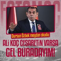 Dursun Özbek'ten Ali Koç'a: Cesaretin varsa gel buradayım!