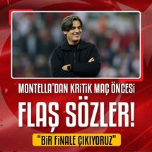<p>A Milli Futbol Takımı'mız, 2026 FIFA Dünya Kupası elemeleri 4. maçında sahasında Gürcistan'ı ağırlayacak. Karşılaşma öncesi Milli Takım'ımızda Teknik Direktör Vincenzo Montella, dikkat çeken açıklamalara yer verdi.</p>

<p><strong>İŞTE MONTELLA'NIN AÇIKLAMALARI</strong></p>

<p>"Bir finale çıkıyoruz. Gerekli şekilde çalıştık. Kendi sahamızda oynadığımızı hissettirmek istiyoruz. İstediğimizi elde etmek için ne gerekiyorsa yapacağız."</p>

<p>"Konsantre bir takımımız var. Soyunma odasında hissediliyor bu. Futbolcularımızın çoğu, en son Dünya Kupası'na gittiğimizde daha doğmamıştı. Ne kadar önemli olduğunu biliyorlar ve konsantreler."</p>

<p> </p>