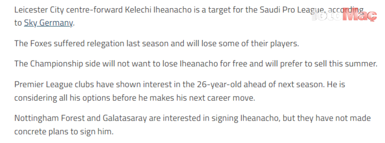 Galatasaray'a Kelechi Iheanacho transferinde sürpriz engel!