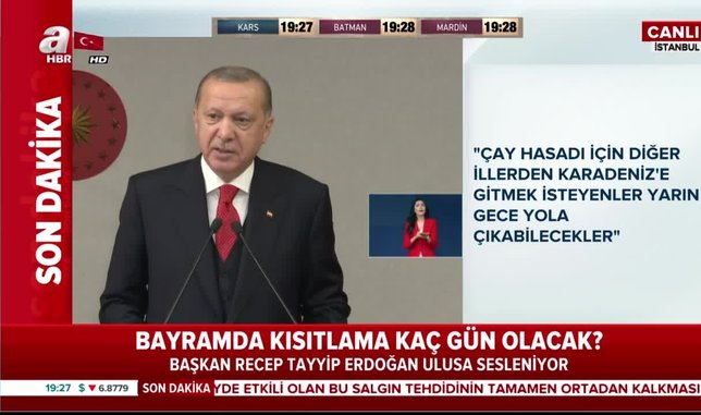 son dakika baskan erdogan bayramda