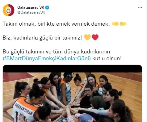 Süper Lig devleri Beşiktaş, Fenerbahçe, Galatasaray ve Trabzonspor'dan 8 Mart Dünya Kadınlar Günü paylaşımları! - 3