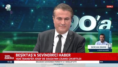 >Beşiktaş'ta Josef de Souza'nın lisansı çıkartıldı